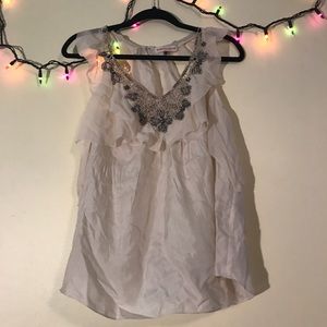 Rebecca Taylor Silk Embroidered Tank Top